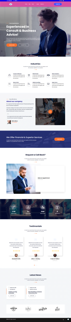 Consulting Business website demo, WordPress | WpPiP