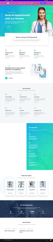 Doctor website demo wordpress, shopify store developemnt services
