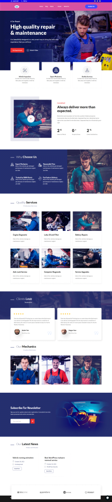 Mechaninc website demo | Wppip | all in one web solution | Design, Development, Maintenance, SEO, Security