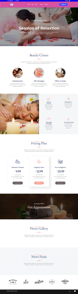 Beauty parlour website demo, wordpress shopify store Wppip | all in one web solution | Design, Development, Maintenance, SEO, Security