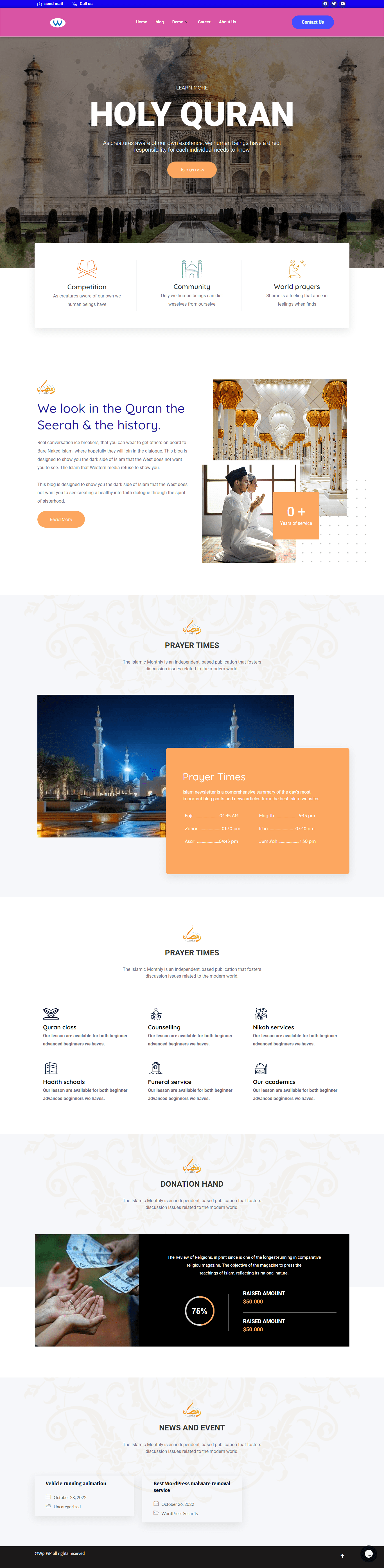 Islamic website design demo | Best web development services online | WpPiP