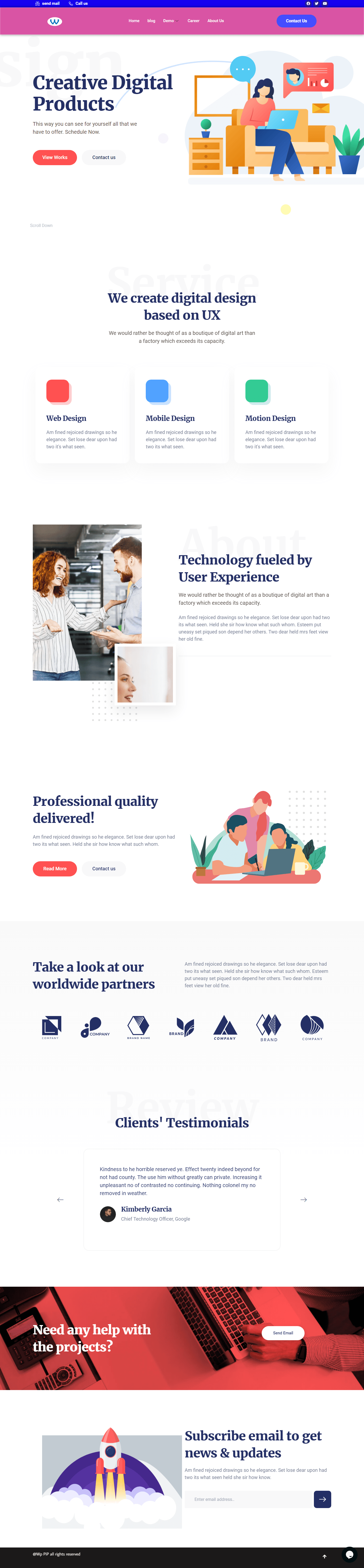 UI UX design agency website demo | Wppip | all in one web solution | Design, Development, Maintenance, SEO, Security