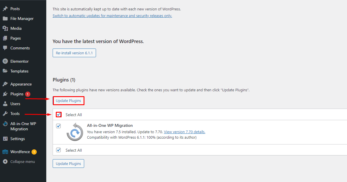 Update Plugins for WordPress malware removal and protection