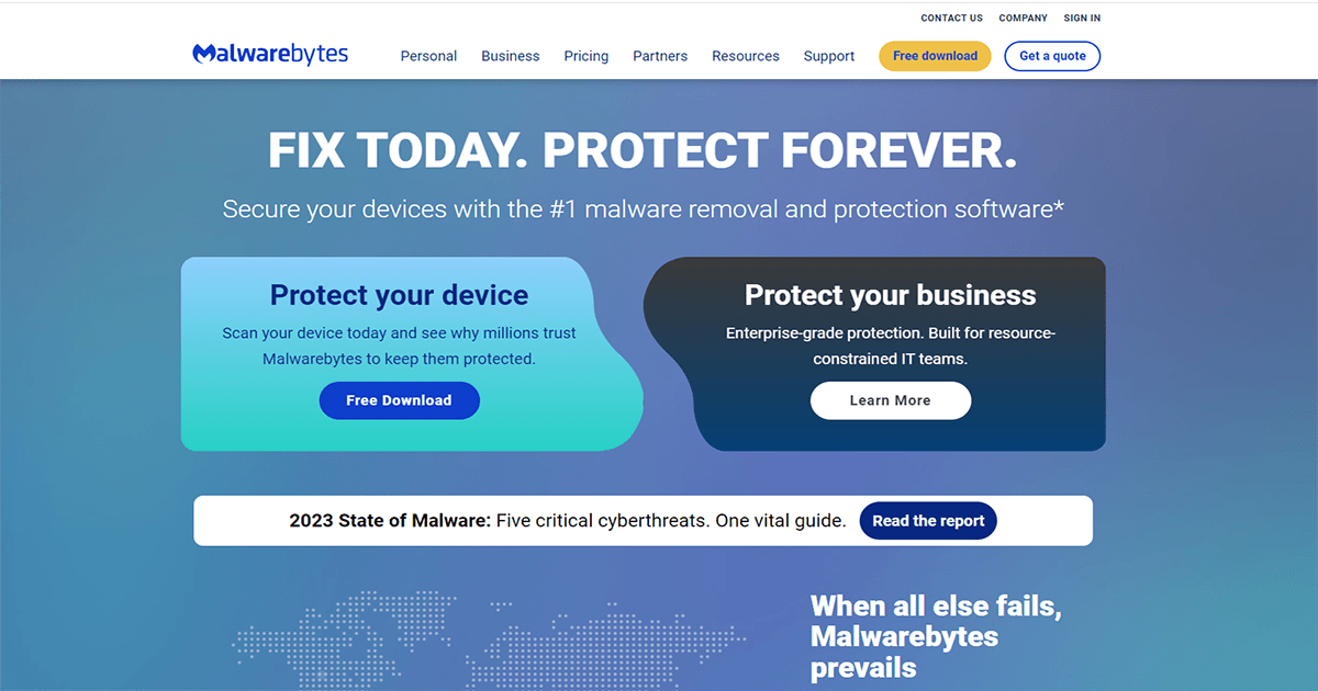 enter the home page on Malwarebytes for WordPress malware removal