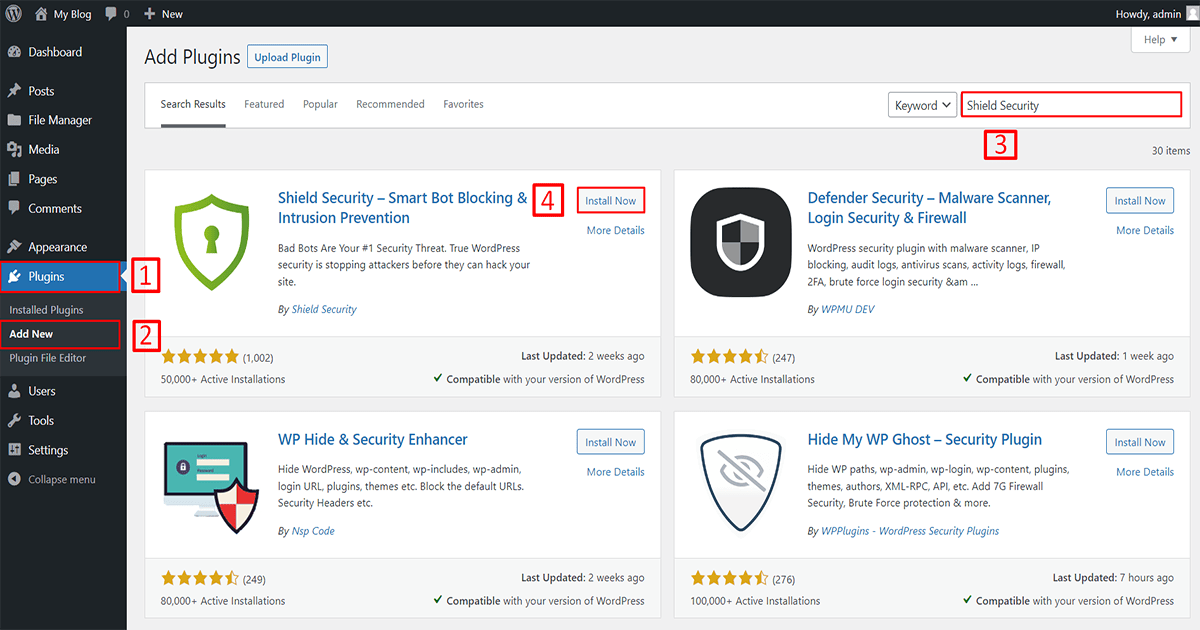 install shield security plugin for WordPress malware protection