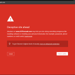 Google red screen warning removal